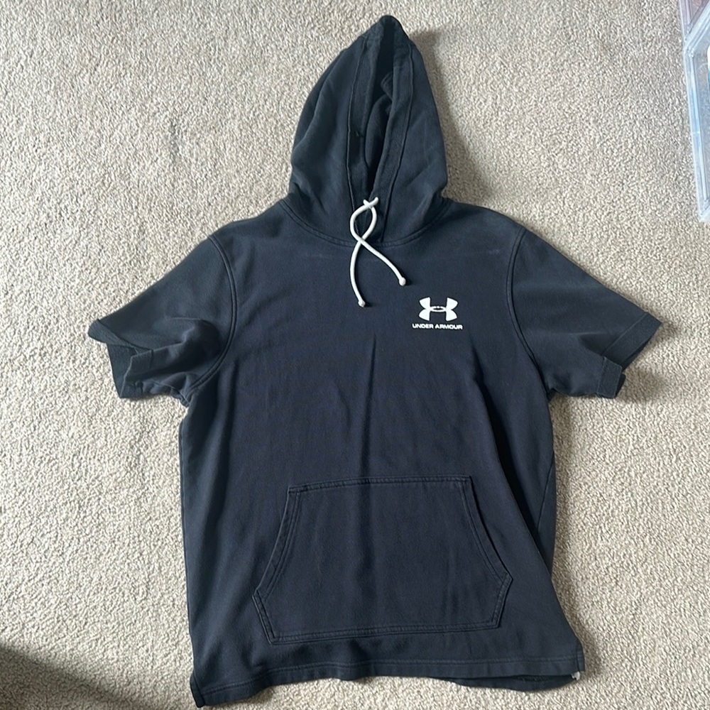 Men’s Under Armour Charcoal Short Sleeve Hoodie Size Large